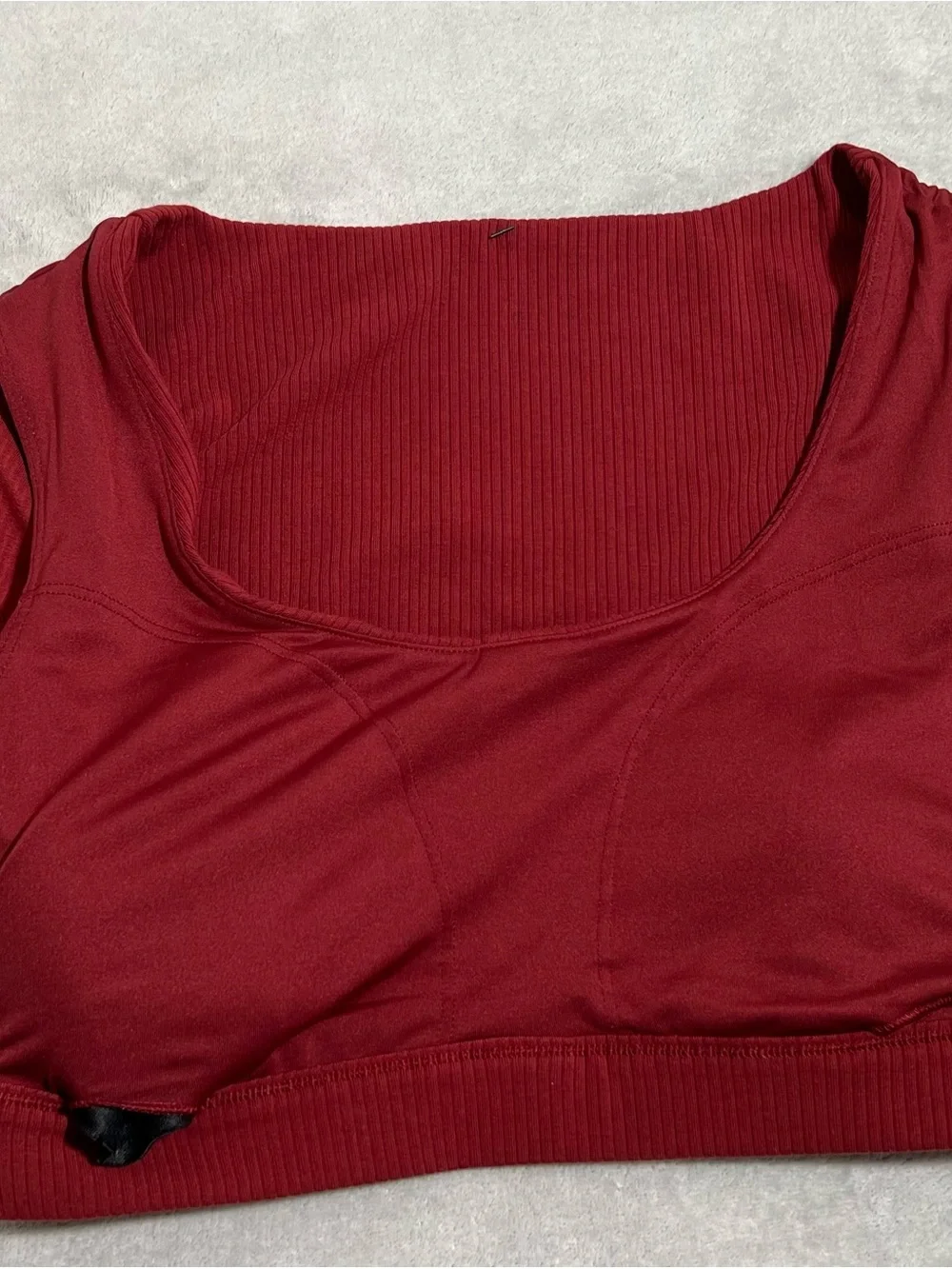 NWOT! Alo Blissful Henley Bra Top. Color Cranberry. Size S - Picture 16 of 16